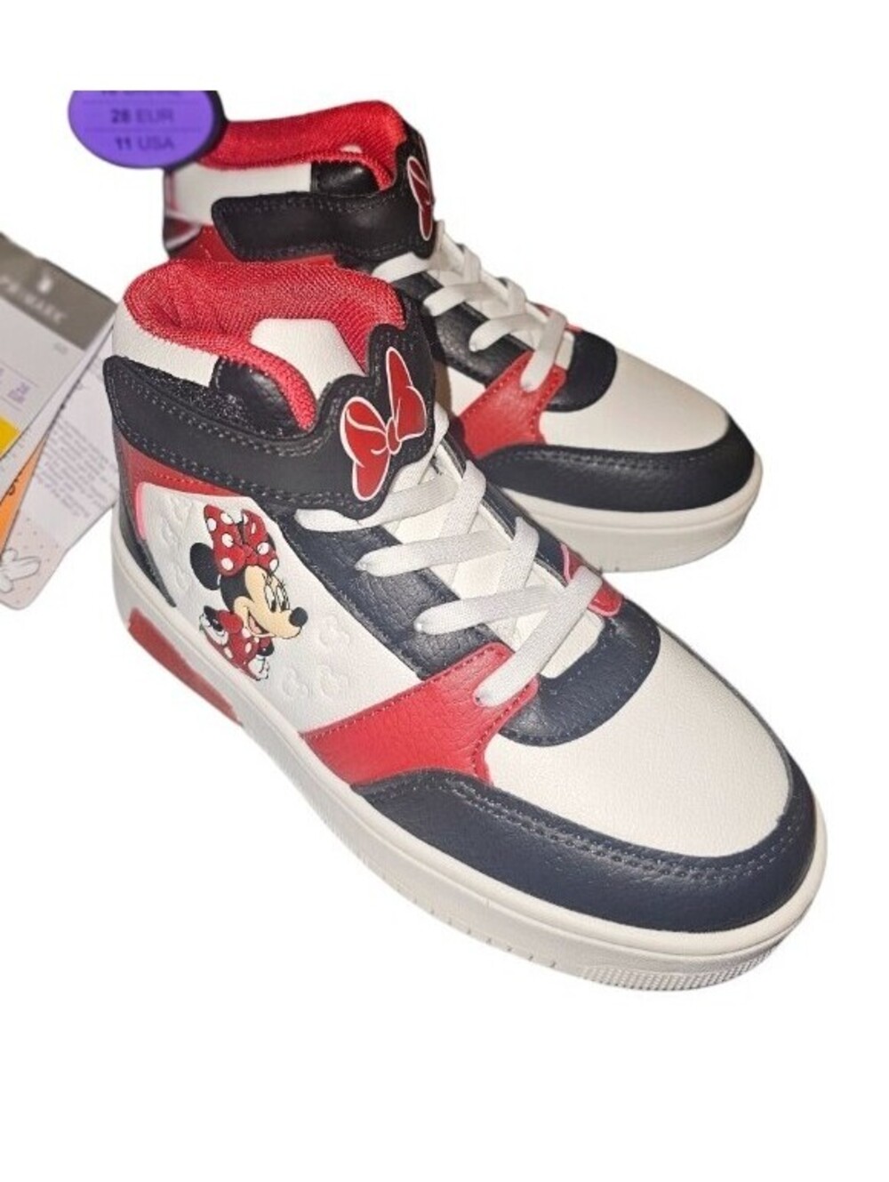 Primark Exclusive Disney Minnie Mouse Hi-Top Sneakers Light Up Shoes Girls Sz 13